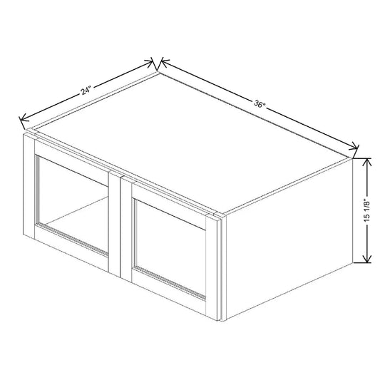 36" W X 15 1/8" H X 24" D Refrigerator Specialty Door Wall Cabinet