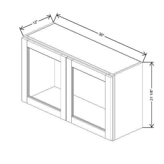 36" W X 20 5/8" H X 12" D Specialty Door Wall Cabinet Clear Glass