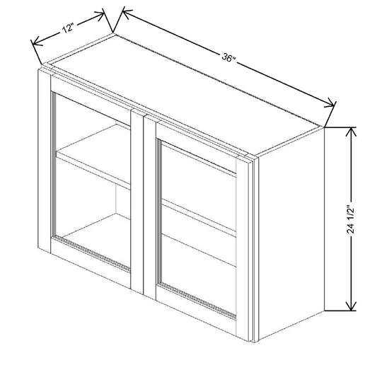 36" W X 24 1/2" H X 12" D Specialty Door Wall Cabinet