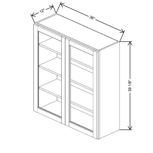 36" W X 39 1/8" H X 12" D Specialty Door Wall Cabinet Clear Glass