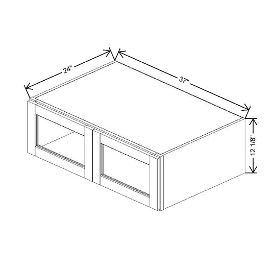 37" W X 12 1/8" H X 24" D Refrigerator Specialty Door Wall Cabinet