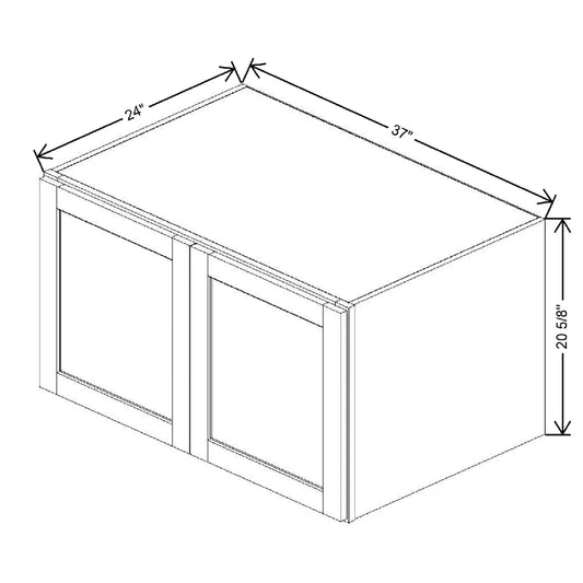 37" W X 21 1/8" H X 24" D Refrigerator Wall Cabinet