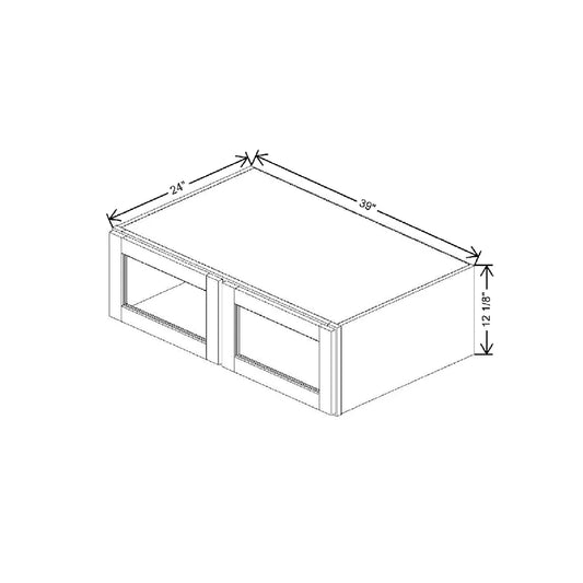 39" W X 12 1/8" H X 24" D Refrigerator Specialty Door Wall Cabinet