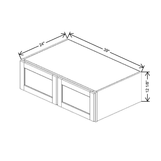 39" W X 12 1/8" H X 24" D Refrigerator Wall Cabinet