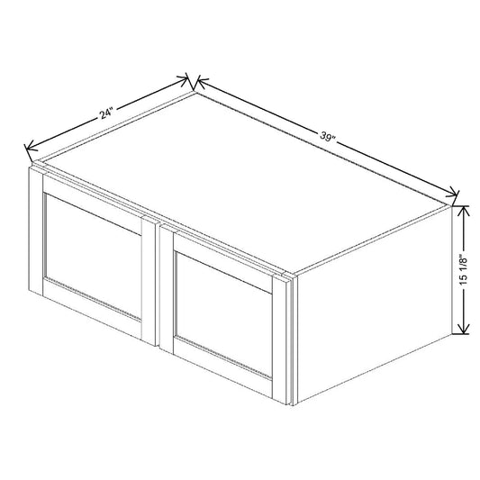 39" W X 15 1/8" H X 24" D Refrigerator Wall Cabinet