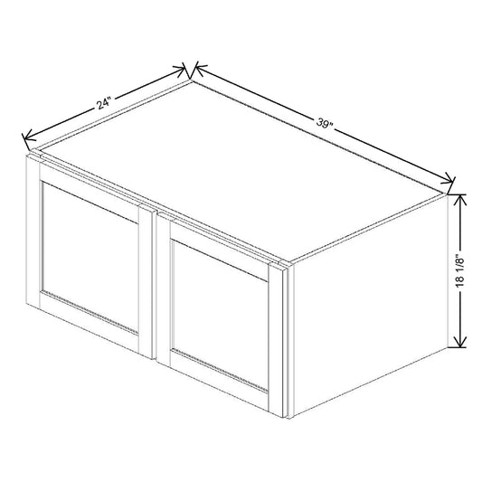 39" W X 18 1/8" H X 24" D Refrigerator Wall Cabinet