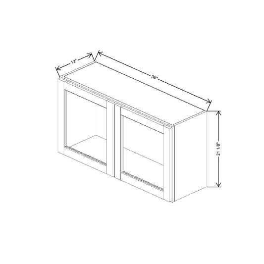 39" W X 20 5/8" H X 12" D Specialty Door Wall Cabinet Open Frame Door