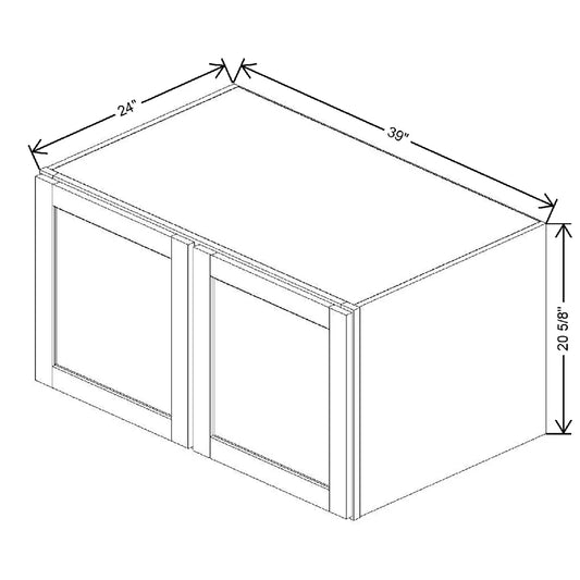 39" W X 20 5/8" H X 24" D Refrigerator Wall Cabinet