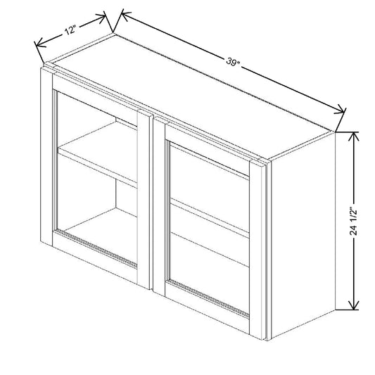 39" W X 24 1/2" H X 12" D Specialty Door Wall Cabinet