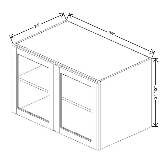 39" W X 24 1/2" H X 24" D Refrigerator Specialty Door Wall Cabinet Open Frame Door