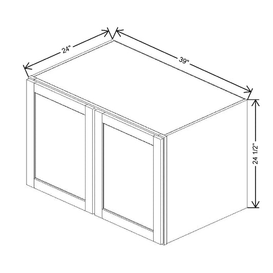 39" W X 24 1/2" H X 24" D Refrigerator Wall Cabinet