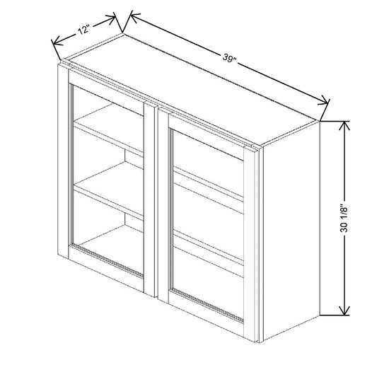 39" W X 30 1/8" H X 12" D Specialty Door Wall Cabinet Open Frame Door