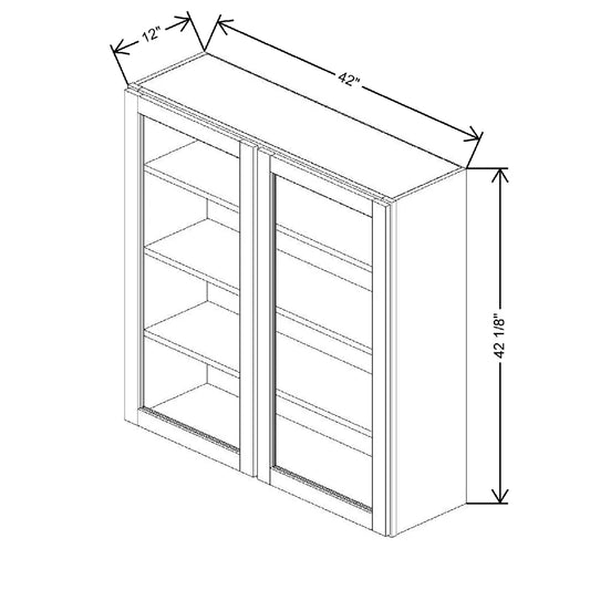 42" W X 42 1/8" H X 12" D Specialty Door Wall Cabinet Open Frame Door