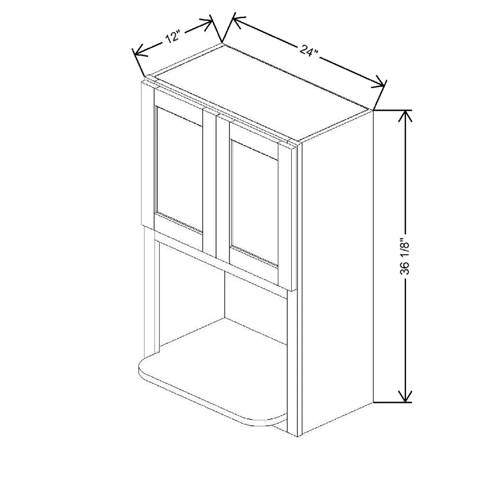 24" W X 36 1/8" H X 12" D Compact Microwave Wall Cabinet