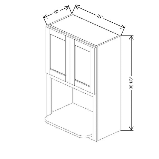 24" W X 36 1/8" H X 12" D Compact Microwave Wall Cabinet