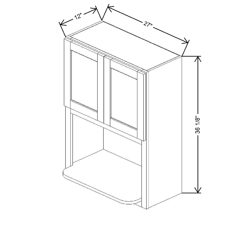 27" W X 36 1/8" H X 12" D Compact Microwave Wall Cabinet