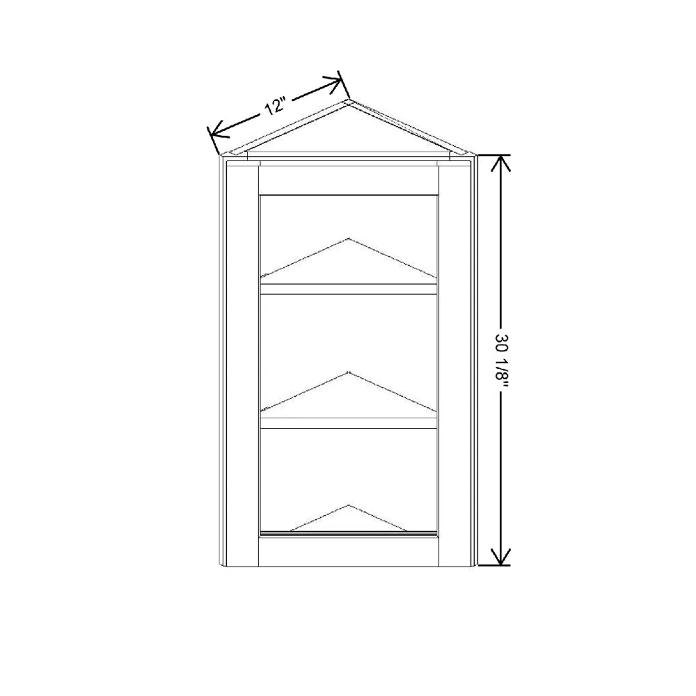 12" W X 30 1/8" H X 12" D Specialty Door Wall End Angle Cabinet