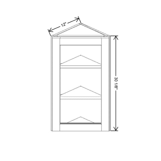 12" W X 30 1/8" H X 12" D Specialty Door Wall End Angle Cabinet