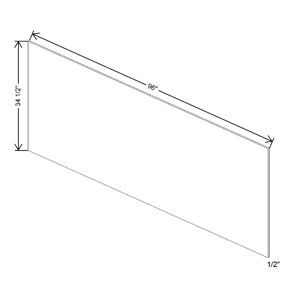 1/2" W X 34 1/2" H X 96" D Plywood Panel