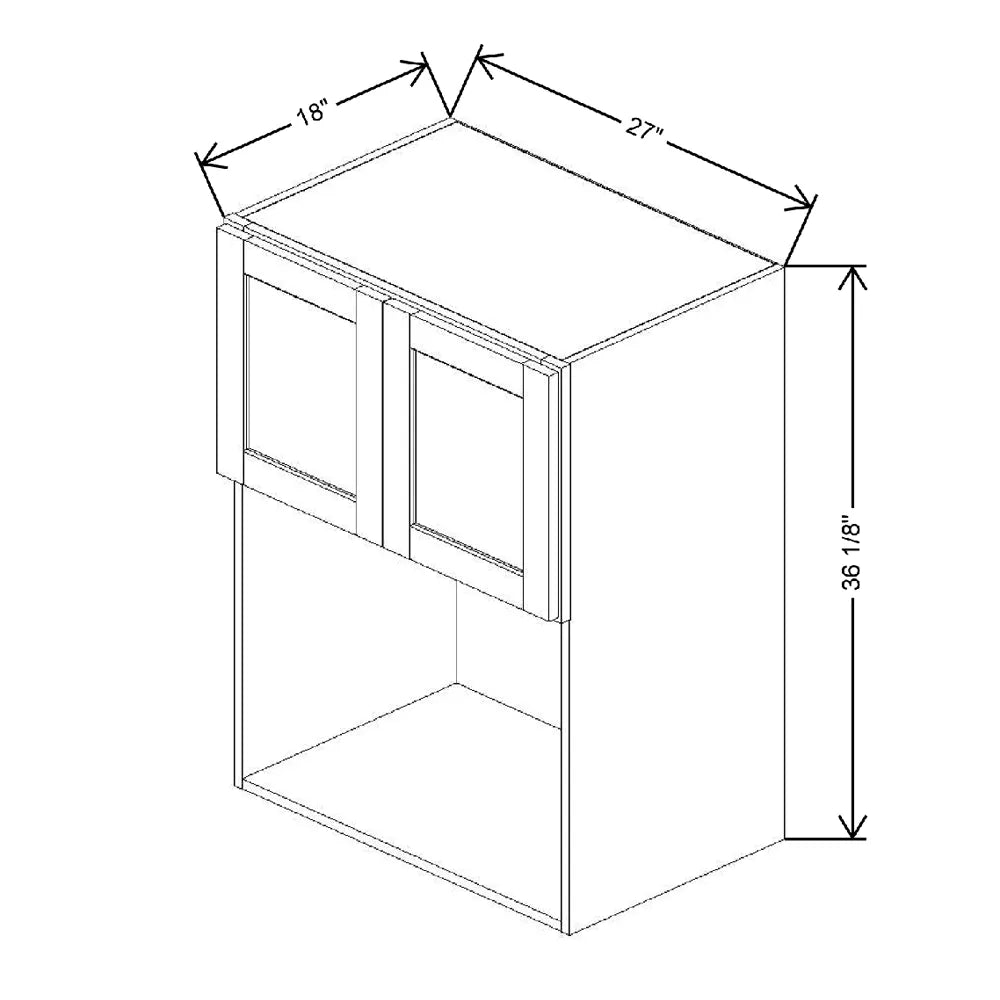 27" W X 36 1/8" H X 18" D Built in Microwave Wall Cabinet