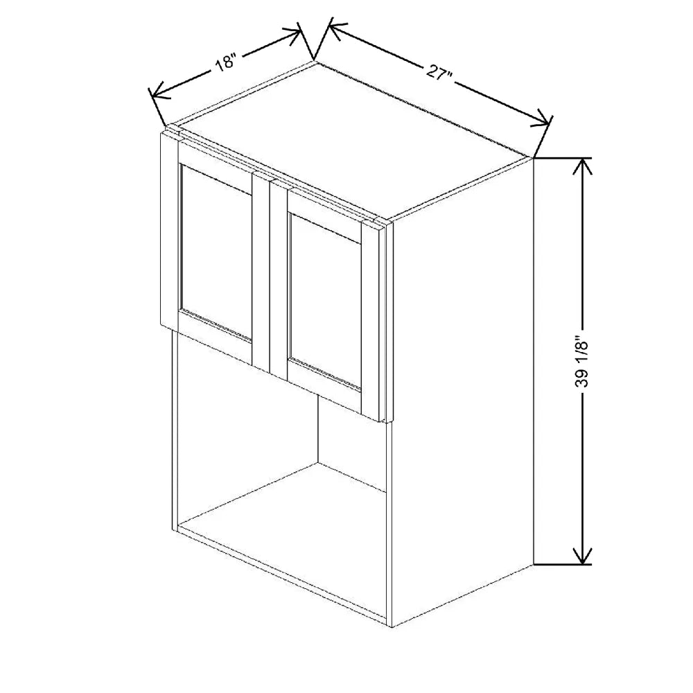 27" W X 39 1/8" H X 18" D Built in Microwave Wall Cabinet