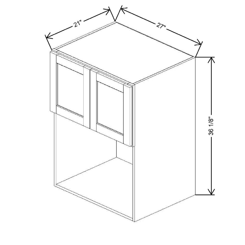27" W X 36 1/8" H X 21" D Built in Microwave Wall Cabinet