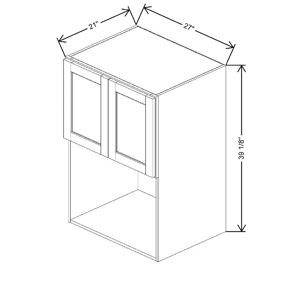 27" W X 39 1/8" H X 21" D Built in Microwave Wall Cabinet