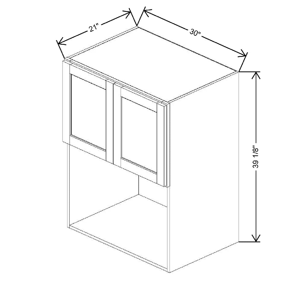 30" W X 39 1/8" H X 21" D Built in Microwave Wall Cabinet
