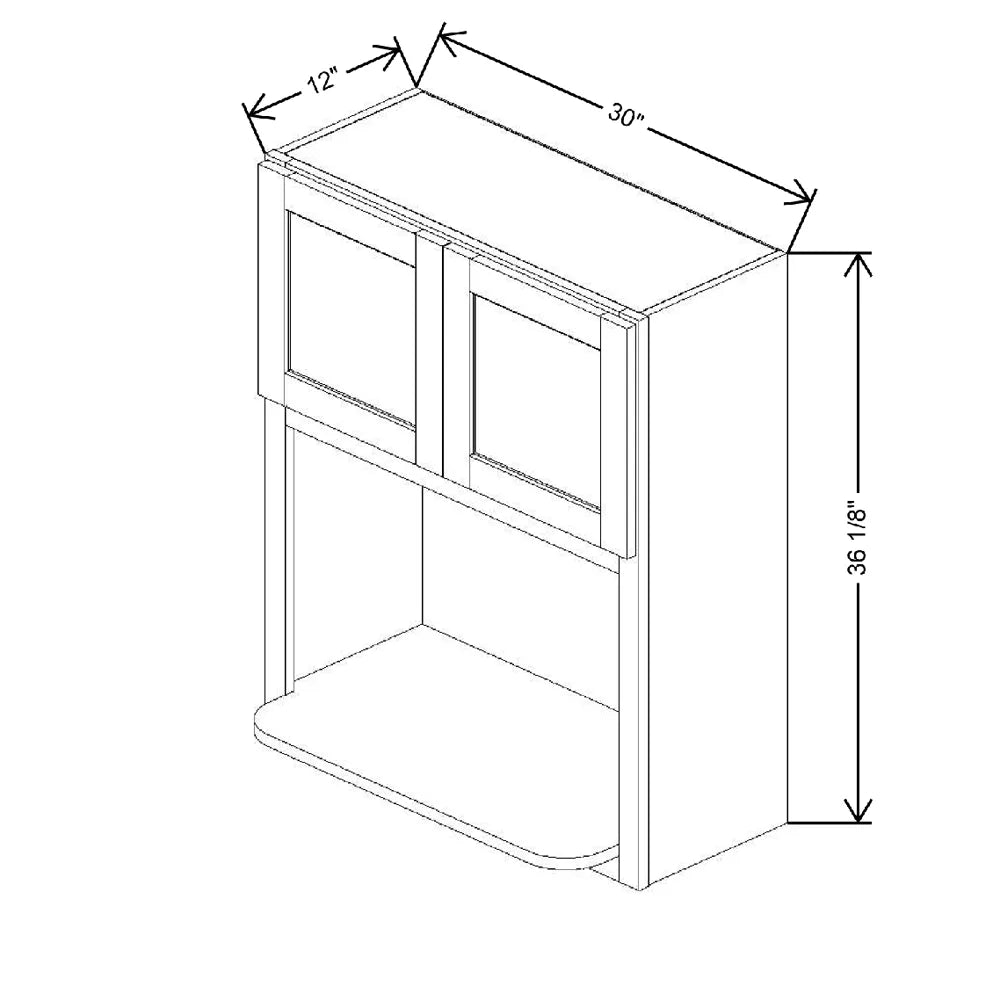 30" W X 36 1/8" H X 12" D Microwave Wall Cabinet