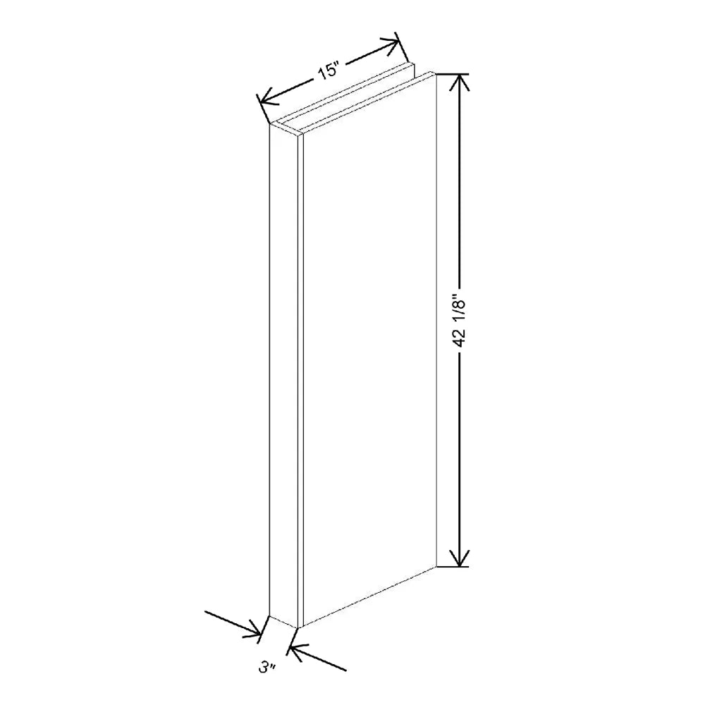 3" W X 42 1/8" H X 15" D Wall Plain Column Filler