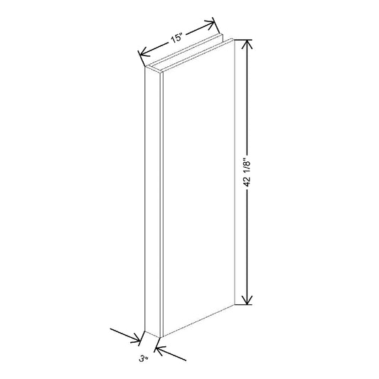 3" W X 42 1/8" H X 15" D Wall Plain Column Filler