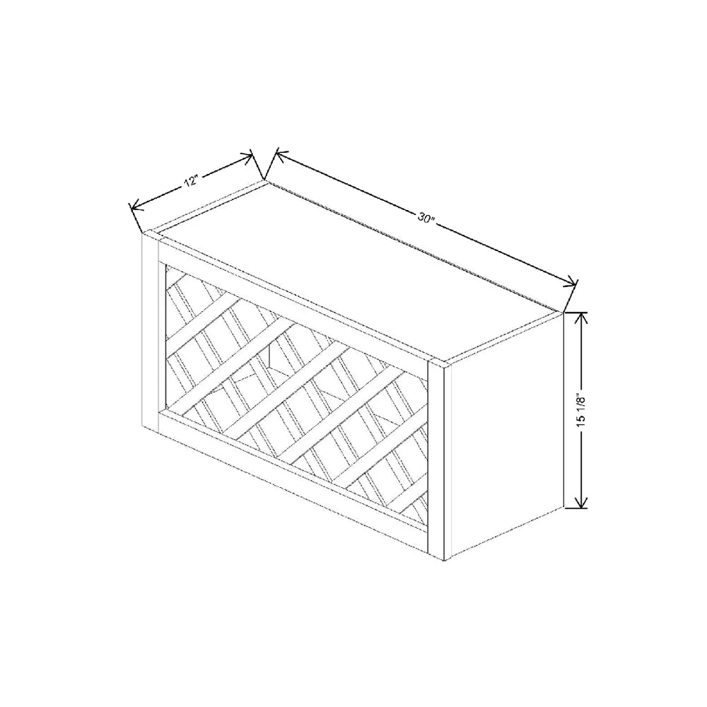 30" W X 15 1/8" H X 12" D Wine Rack Cabinet