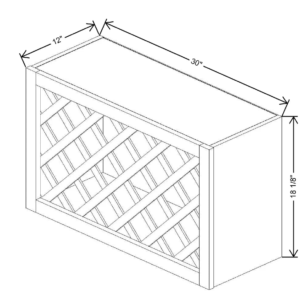 30" W X 18 1/8" H X 12" D Wine Rack Cabinet