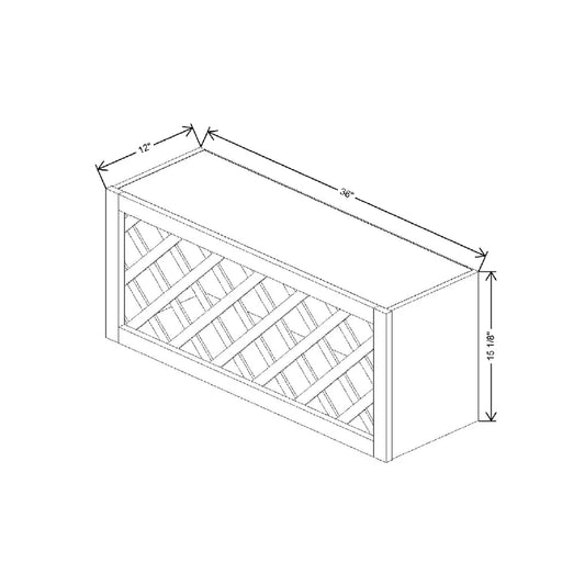 36" W X 15 1/8" H X 12" D Wine Rack Cabinet
