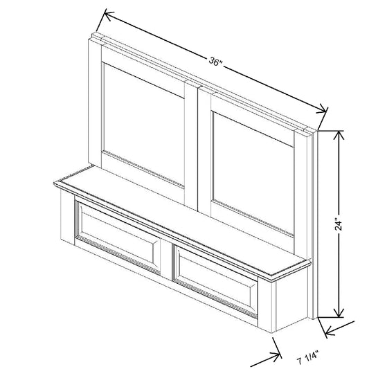36" W X 24" H X 7 1/4" D Wall Range Hood Raised Panel