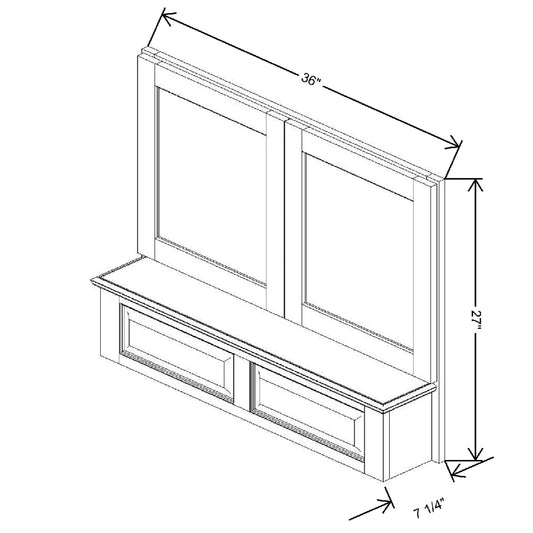 36" W X 27" H X 5 5/16" D Wall Range Hood Raised Panel