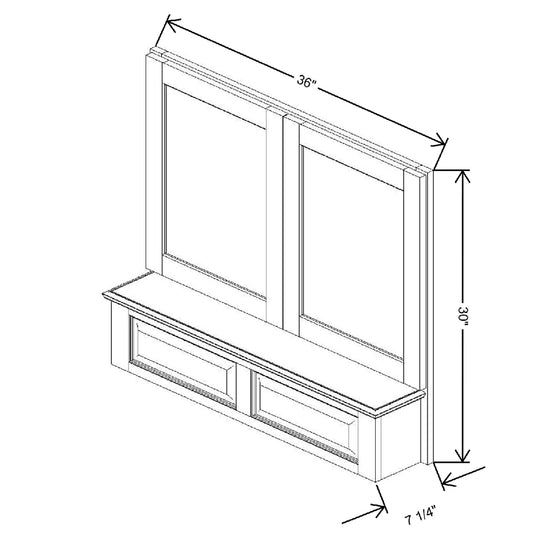 36" W X 30" H X 5 5/16" D Wall Range Hood Raised Panel