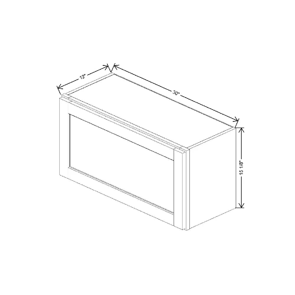 30" W X 15 1/8" H X 12" D Wall Top Hinge Cabinet