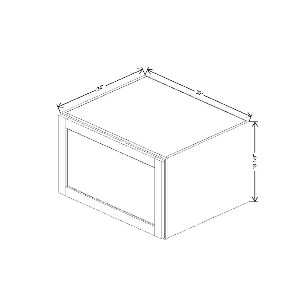 30" W X 18 1/8" H X 24" D SWall Top Hinge Cabinet