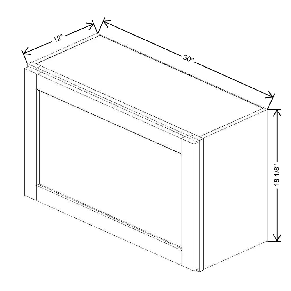 30" W X 18 1/8" H X 12" D Wall Top Hinge Cabinet