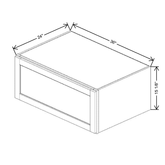 36" W X 15 1/8" H X 24" D Wall Top Hinge Cabinet