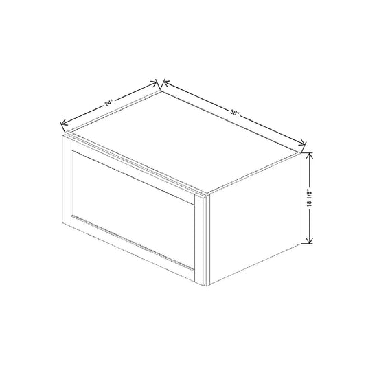 36" W X 18 1/8" H X 24" D Wall Top Hinge Cabinet