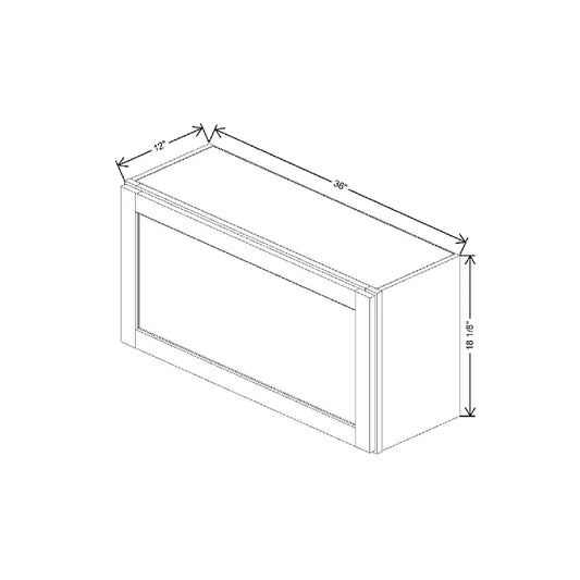 36" W X 18 1/8" H X 12" D Wall Top Hinge Cabinet